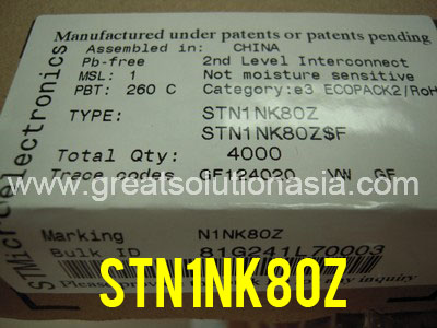 STN1NK80Z factory sealed STM MOSFET STN1NK80Z